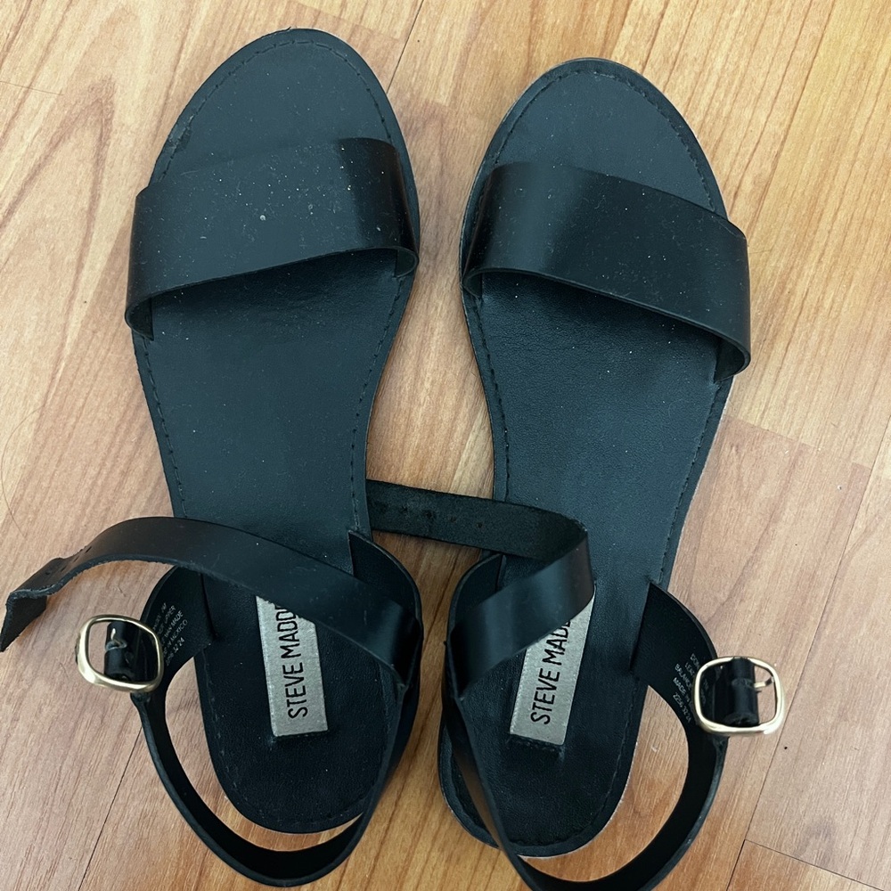 Steve Madden Black Minimalist Sandals